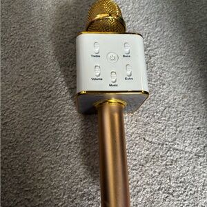 Gold and White Portable Speaker with Cube Design